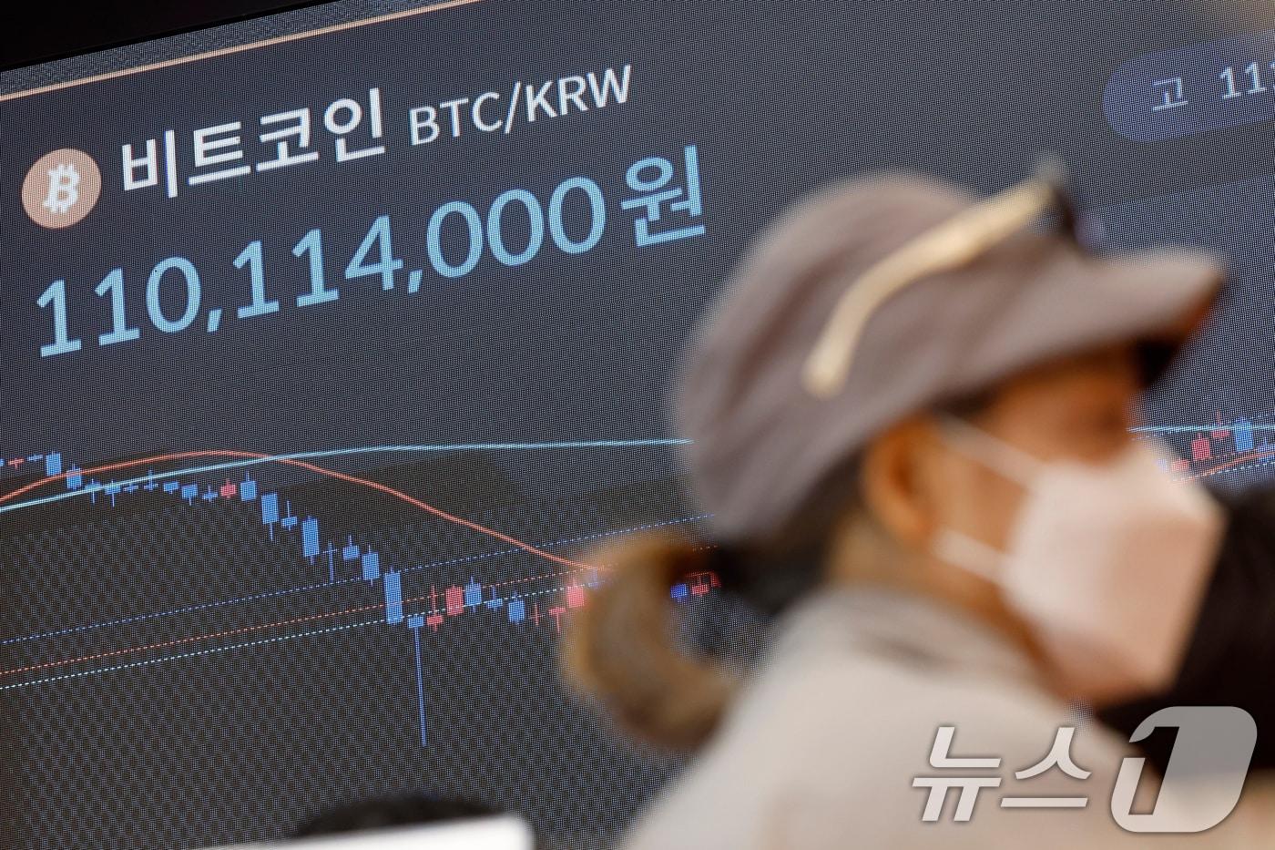 지난 15일 오후 서울 강남구 빗썸 고객센터 전광판에 가상자산 시세가 나오고 있다. 2026.4.15 ⓒ 뉴스1 박정호 기자