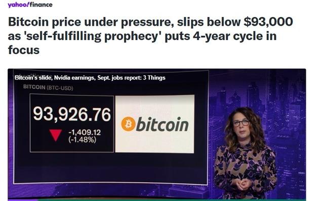 9만2000달러마저 붕괴한 비트코인 어디까지 떨어지나(종합)